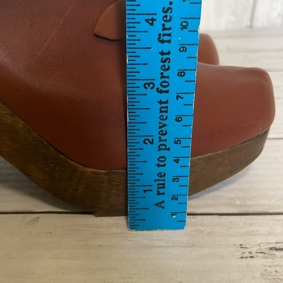 Rachel Comey Whiskey Leather Bow Platform Heeled Clogs - Picture 15 of 15